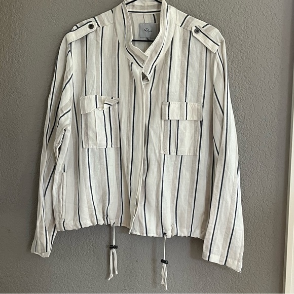 Rails Rowen lightweight linen striped jacket SZ Large - Picture 3 of 10